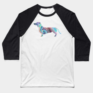 Psychadelic Swirl Dachshund Baseball T-Shirt